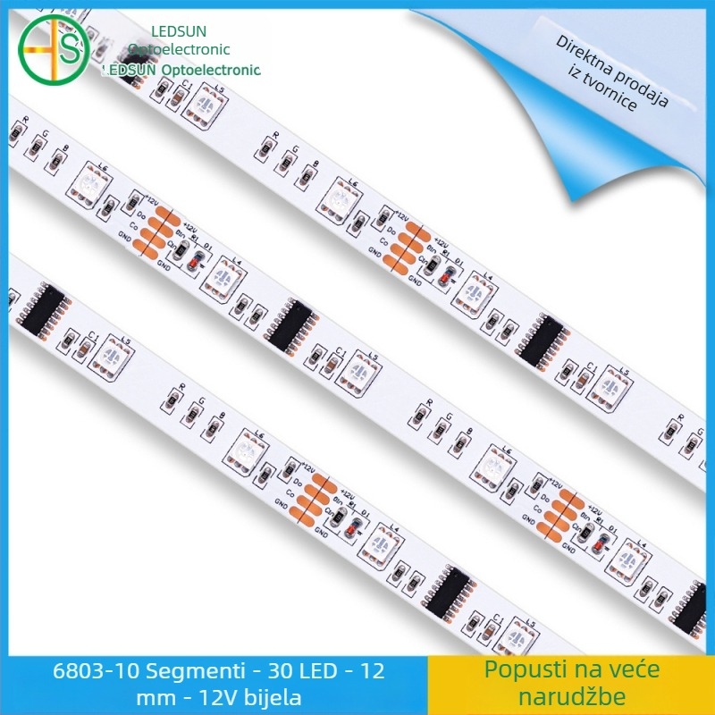5050 RGB adresabilna LED traka 12V, 6803IC, visoka svjetlina, promjenjive boje, efekt tekućeg vodopada