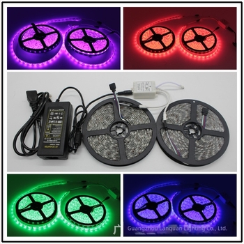 5050 RGB LED trakasti set, 60 LED, duljina 5 m, vodootporan, 12V, daljinsko upravljanje, regulacija jasnosti, 14.4W, epoksirani premaz, CE certifikat