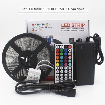 LED trak 12V, 5050 RGB, 5 m set, vodootporan s epoksidnom zaštitom, promjena boja, fleksibilan trak s 60 LED, paket u šarenoj kutiji