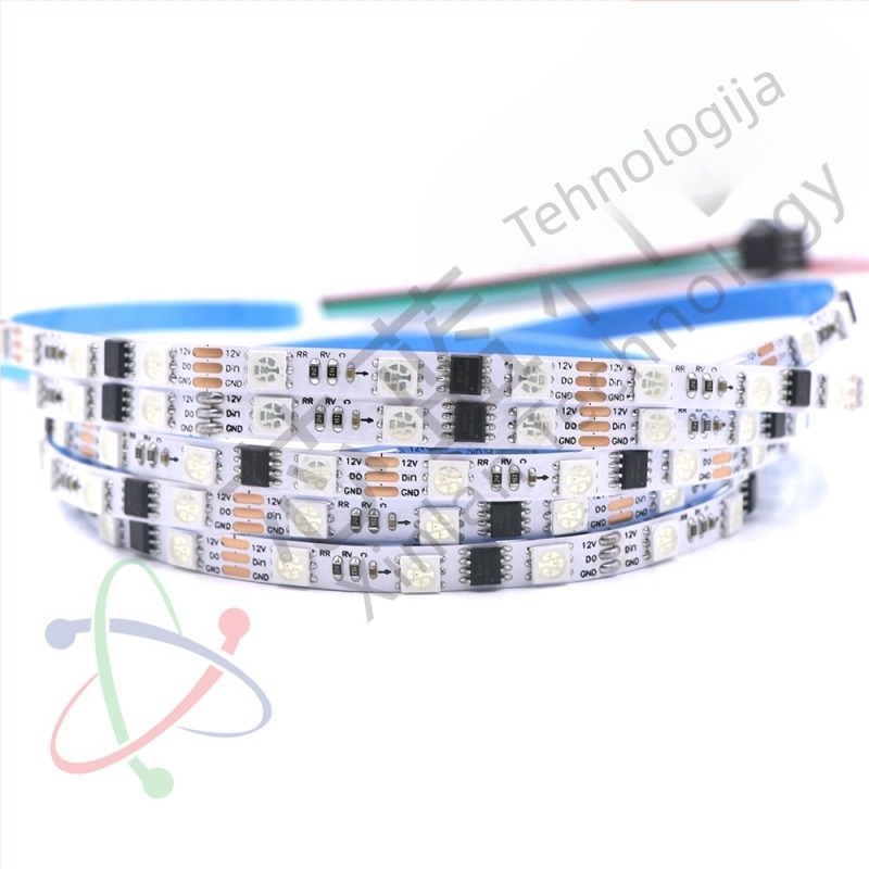 DC12V uska LED traka, 60 LED, WS2811RGB upravljač, senzorno aktivirana, dekorativna puna boja svjetlosna traka, širina 6 mm i 8 mm