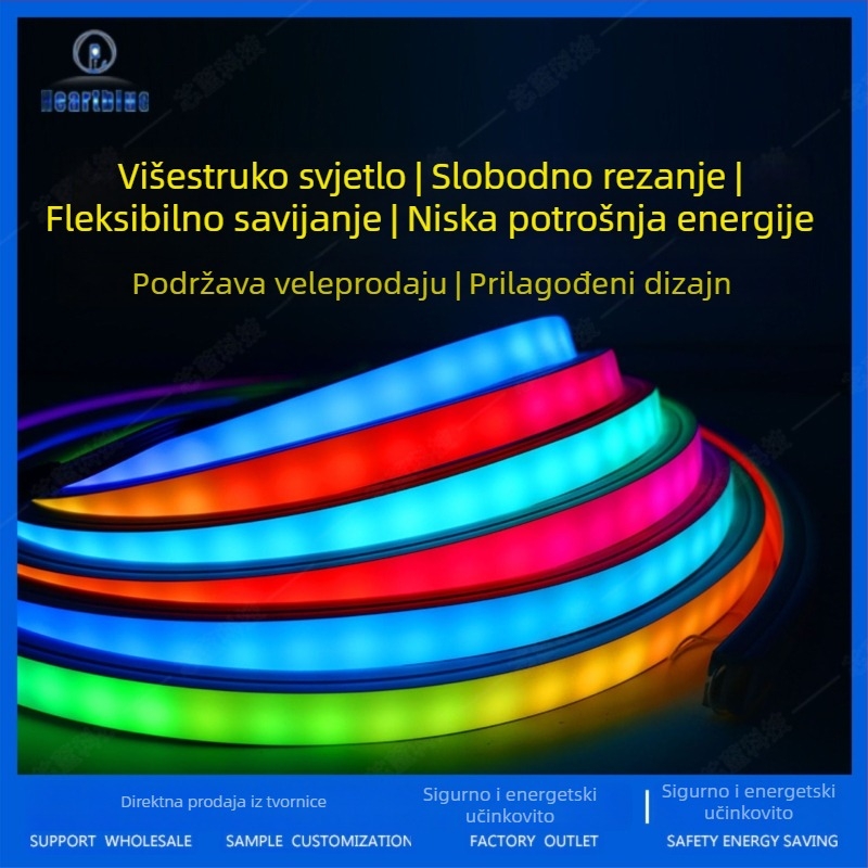 Fleksibilna LED neonska traka, puna boja, 12V, za vanjsku upotrebu, silikon kućište, dekorativna linearna neonska cijev