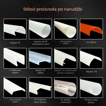 Matirani PC difuzor za LED linearno osvjetljenje, pravokutni trak, plastični abažur za kućnu svjetiljku, prilagodljivo