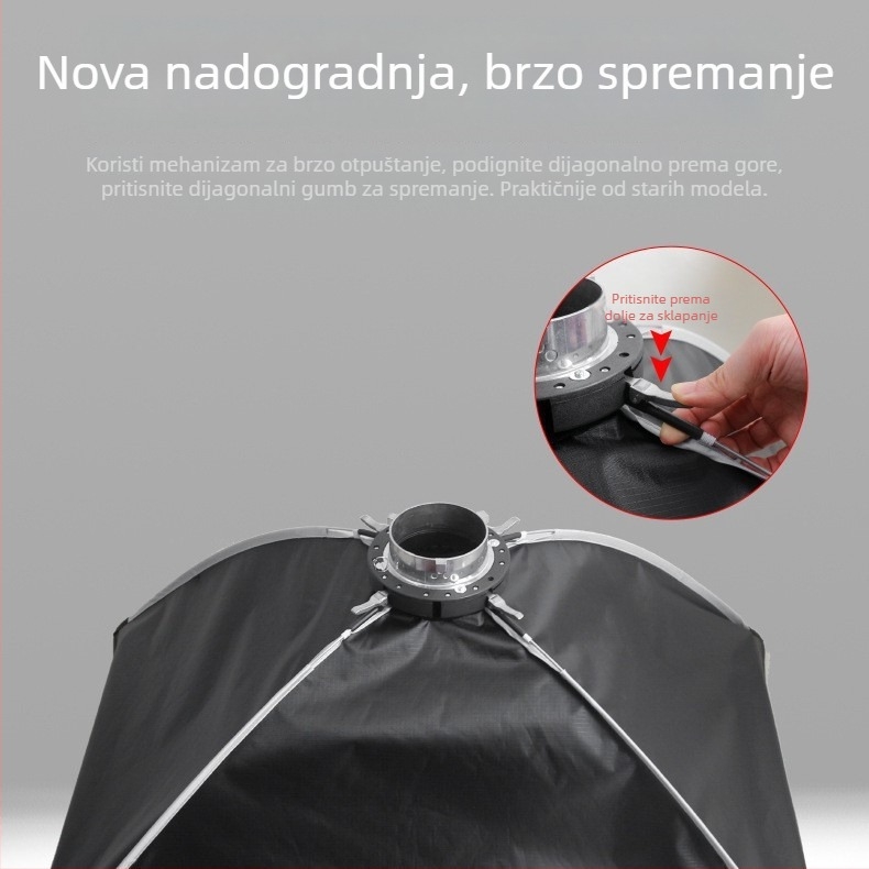60x90 cm softbox s Bowens mountom, brzo sklapanje i rastavljanje, rasvjeta za prijenos uživo, poklopac s mrežicom šesterokutne ćelijske strukture