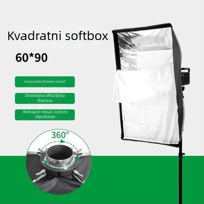 60x90 cm softbox s Bowens mountom, brzo sklapanje i rastavljanje, rasvjeta za prijenos uživo, poklopac s mrežicom šesterokutne ćelijske strukture