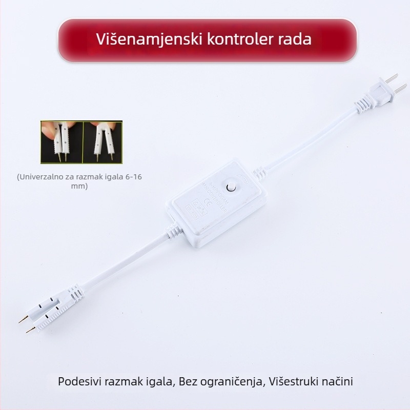 Set za LED traku: utikač, upravljač s tri/četiri žice, spojni konektor, utor i pinovi za LED traku