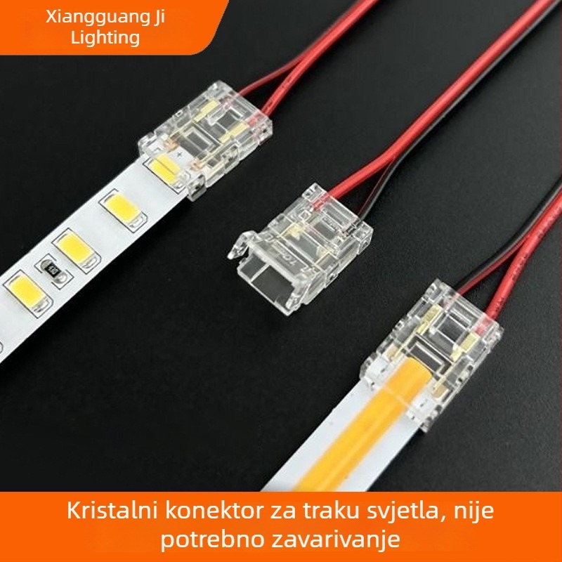 LED traka konektori bez zavarivanja za direktne kutne spojeve, 2-žilni i 3-žilni bezzavarni spoje, kristal bez zavarivanja, visoka svjetlina