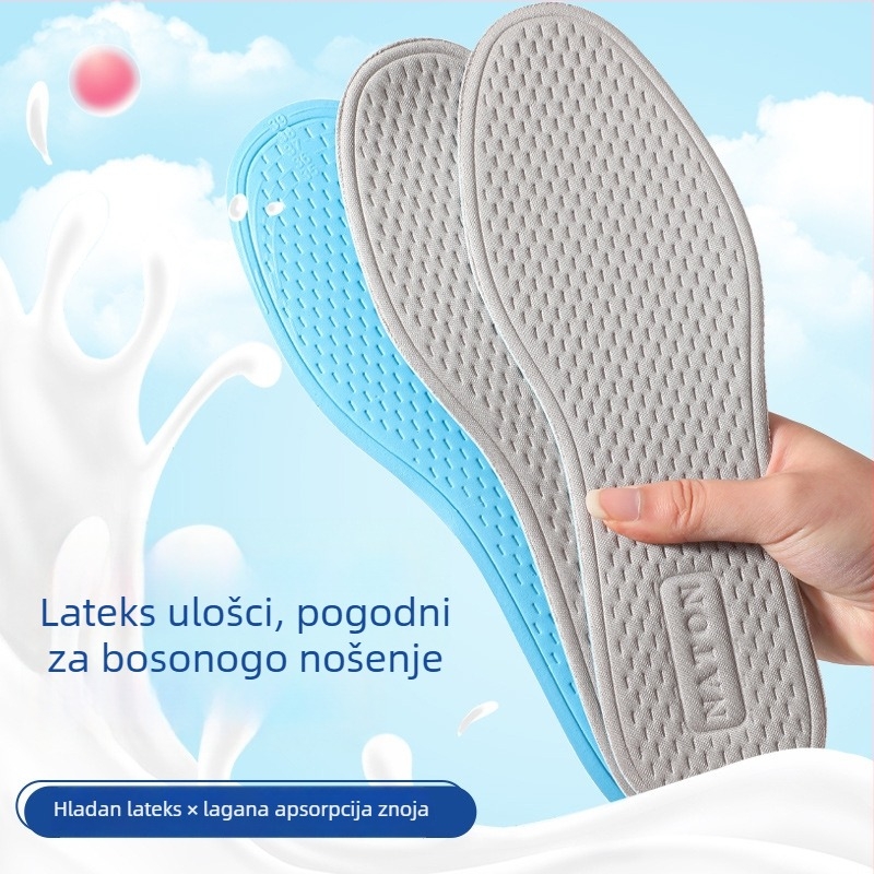 Ljetne latex uloške za cipele, lagane, prozračne, antibakterijske, upijaju znoj, protivklizne, mekana potplat, udobne za muškarce i žene