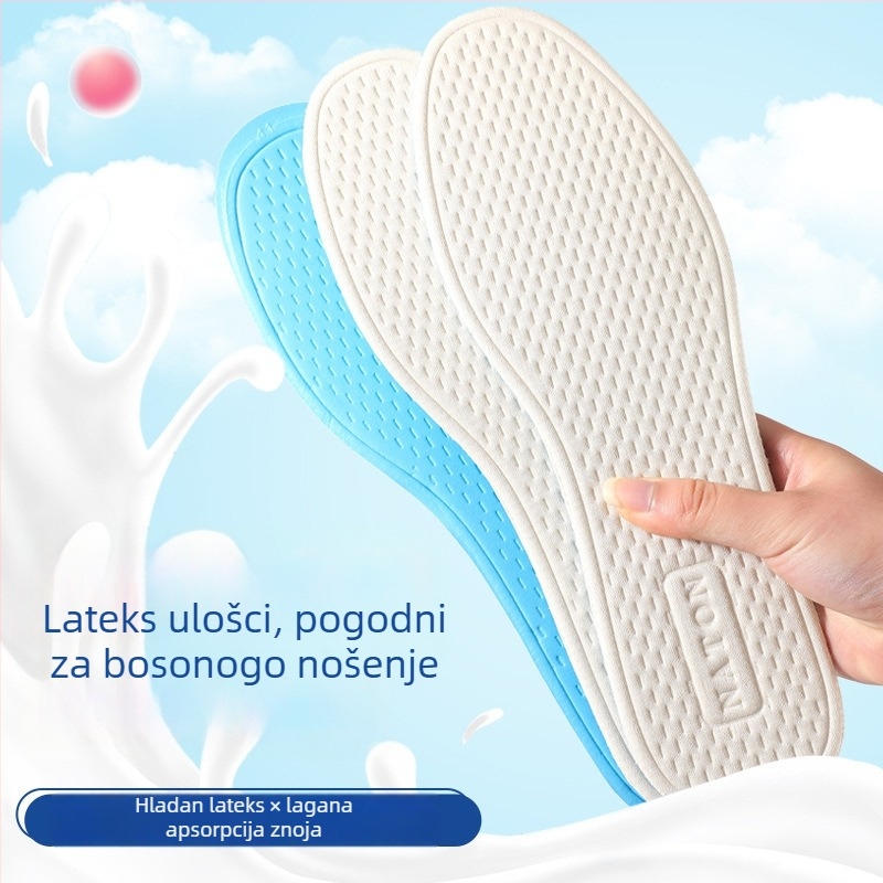 Ljetne latex uloške za cipele, lagane, prozračne, antibakterijske, upijaju znoj, protivklizne, mekana potplat, udobne za muškarce i žene