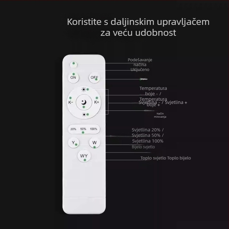 Shuoyu 220V trobojna LED traka kontroler s promjenom boje, infracrveno bežično daljinsko upravljanje, fleksibilna LED traka i priključak za napajanje