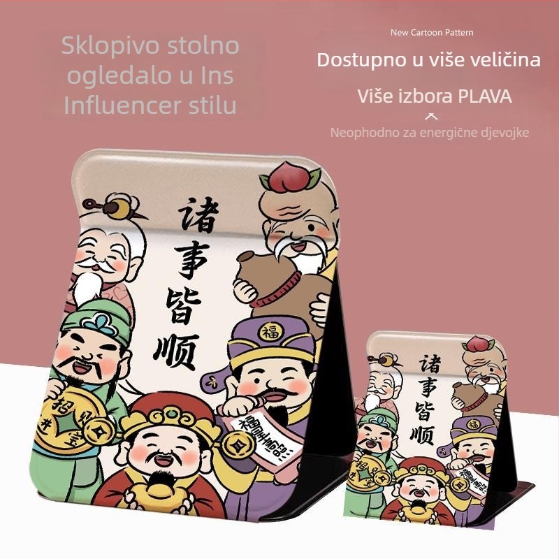 Sklopivo ogledalo za šminkanje, veliko stolno ogledalo za žene, idealno za dom i ured