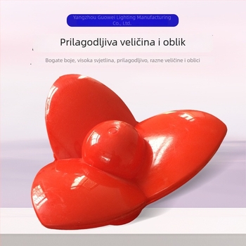 Crveni plastični abažur za vanjsko osvjetljenje dvorišta – trokutasti oblik s motivom cvijeta šljive