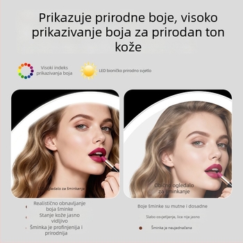 LED osvijetljeno ogledalo za šminkanje, trobojni dodirni kontroler, HD osvjetljenje, stolno ogledalo ljepote