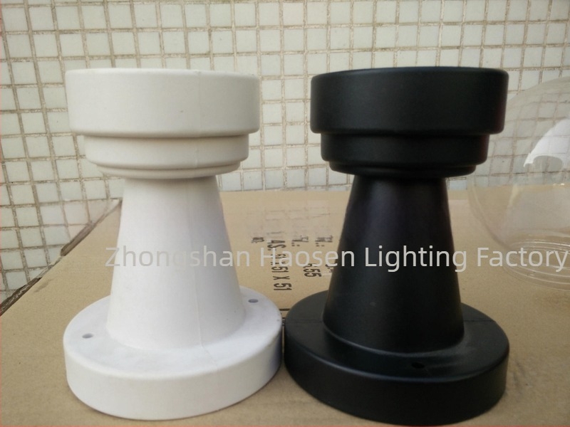 Akrilni okrugli abažur za vanjsku zidnu svjetiljku, model HS-PJ01, plast, crna ili bijela, promjer 100/145/165 mm