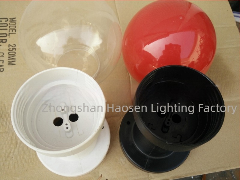 Akrilni okrugli abažur za vanjsku zidnu svjetiljku, model HS-PJ01, plast, crna ili bijela, promjer 100/145/165 mm