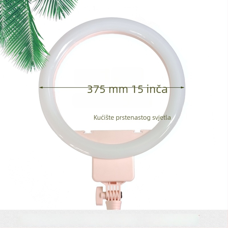 18-inčni kružni ring light s kućištem za mobitel za livestream, oprema za rasvjetu za streamere, kružno svjetlo za uljepšavanje influencera