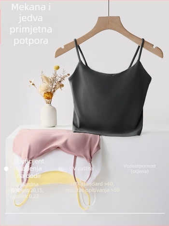 Ženski joga set s umetnim jastučima za prsa, top bez rukava s apsorpcijom udaraca i pilates hlače