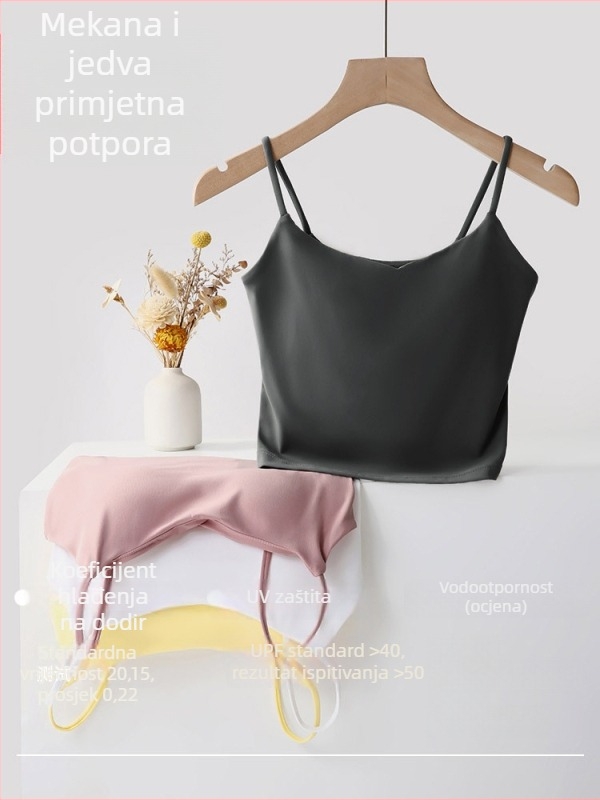Ženski joga set s umetnim jastučima za prsa, top bez rukava s apsorpcijom udaraca i pilates hlače