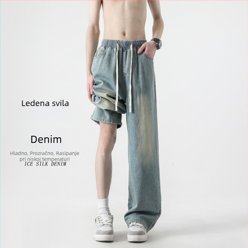 Muške traperice Ice Silk Lyocell denim, lagane ljetne, straight-leg kroj, 2025 novi model