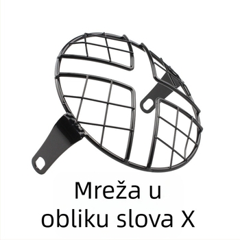 Zaštitni pokrov prednjeg svjetla motocikla s retro mrežom, vertikalnom mrežom i mrežom u obliku X