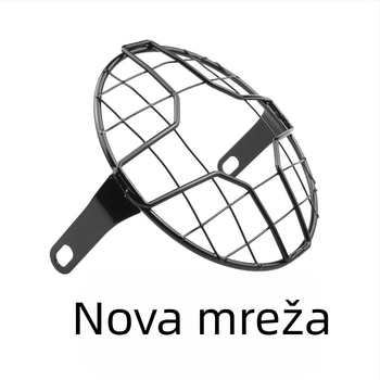 Zaštitni pokrov prednjeg svjetla motocikla s retro mrežom, vertikalnom mrežom i mrežom u obliku X
