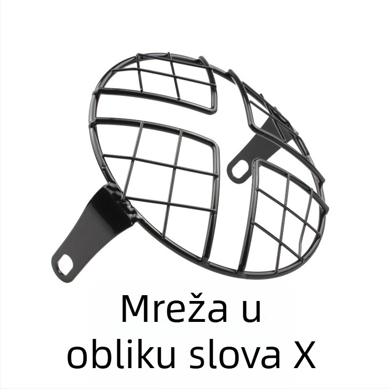 Zaštitni pokrov prednjeg svjetla motocikla s retro mrežom, vertikalnom mrežom i mrežom u obliku X