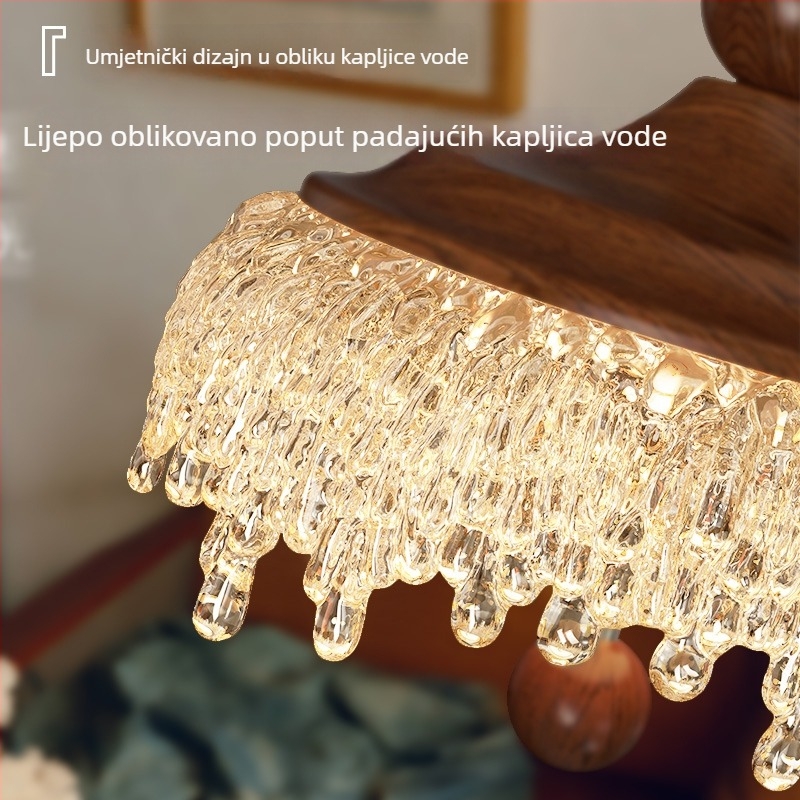 Vintage podesiva viseća svjetiljka s dugim kabelom – ledene kapljice, retro stil, za spavaću sobu i hodnik, akrilno sjenilo