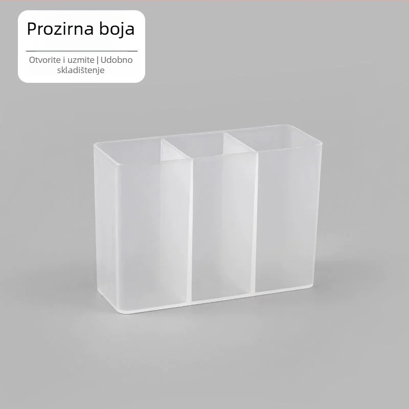 Zidni ogledalni ormar za kupaonicu s podijeljenim pretincima za kozmetiku, prozirni organizator za ruž za usne, olovku za obrve, škarice i četkice