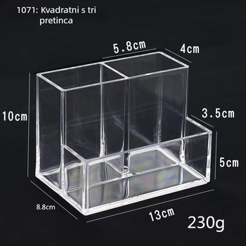Organizator kozmetike s pretincima za olovke za obrve, kistove za šminku i ruž