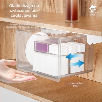 Prozirni organizator za kupaonicu s ladicom ispod ogledala – kozmetika, štapići za uklanjanje šminke, ruž