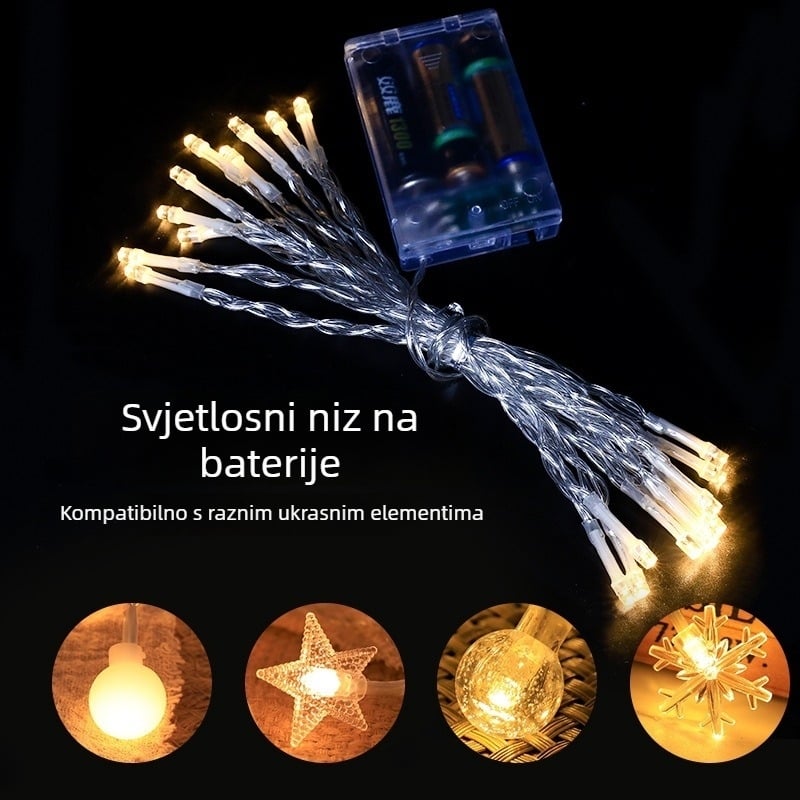 Prilagođene LED niz svjetla za blagdane i Božić za ukrašavanje vrta, USB daljinsko upravljanje, topla bijela, duljina 3 m, 20 LED