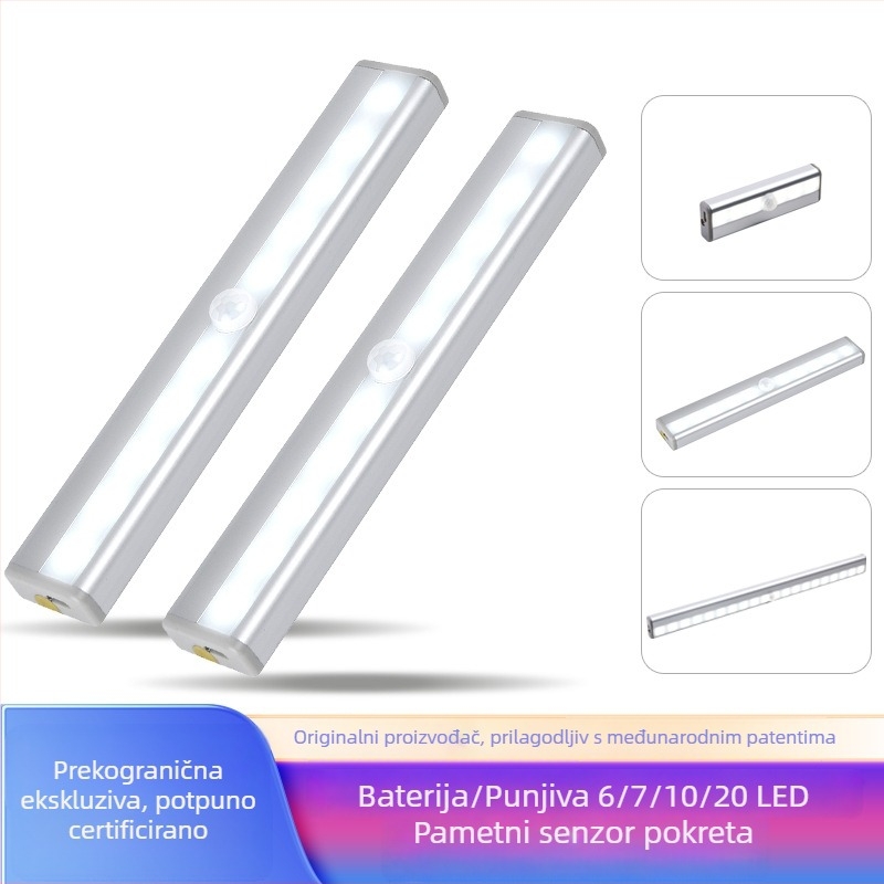 Inteligentna LED traka sa senzorom pokreta za ormariće i garderobe, USB punjenje, bežično upravljanje rasvjetom, noćna lampica