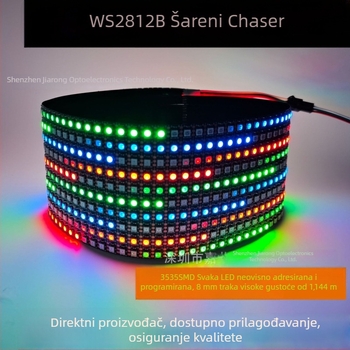 WS2812 programabilna LED traka, 8 mm, 144 LED, 5 m rolna, glazbom sinkronizirana promjena boja, regulirana jačina svjetla, serija Symphony