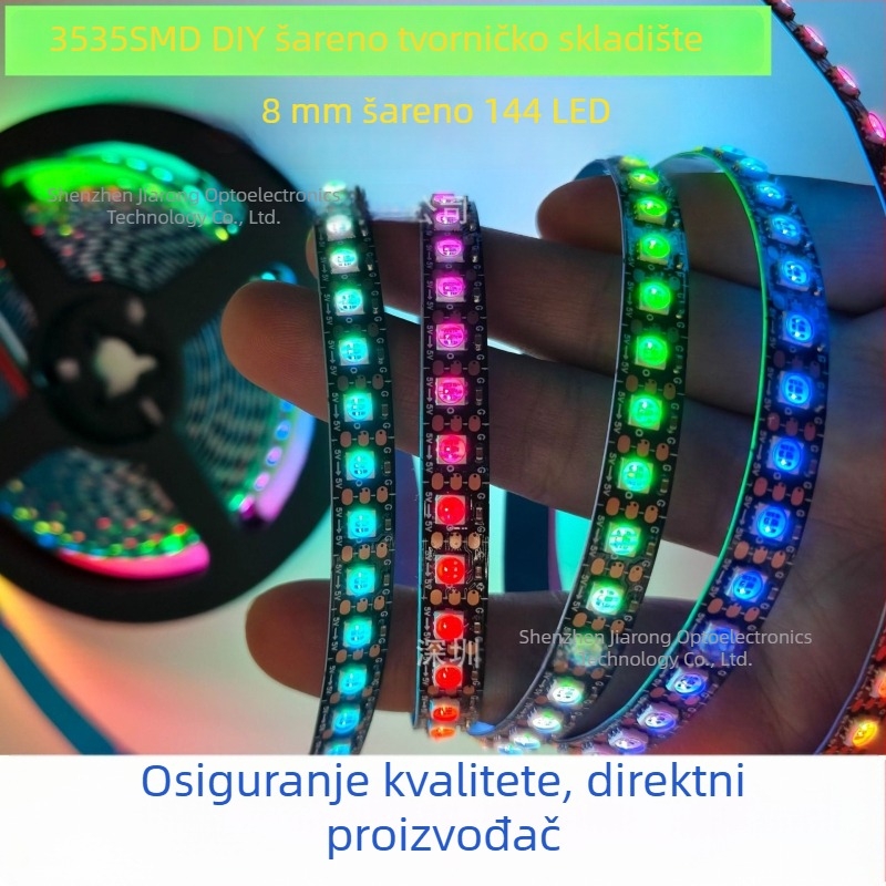WS2812 programabilna LED traka, 8 mm, 144 LED, 5 m rolna, glazbom sinkronizirana promjena boja, regulirana jačina svjetla, serija Symphony