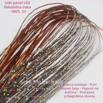 LED trak 5V 0805 za pješčane stolne modele arhitektonskih modela, fleksibilni uski 2,5 mm trak, može se rezati i kompatibilan s kutijom za baterije