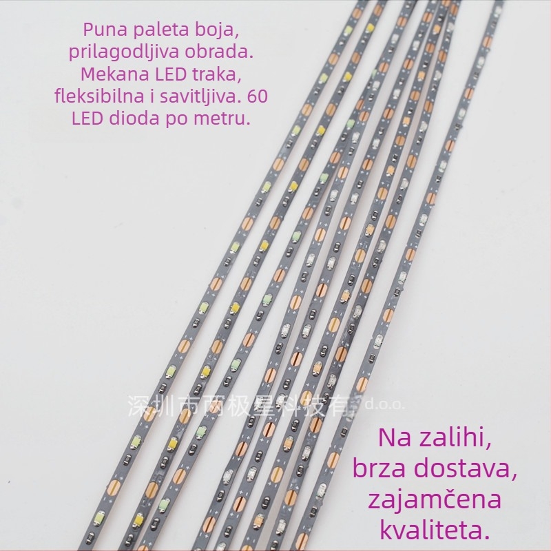 LED trak 5V 0805 za pješčane stolne modele arhitektonskih modela, fleksibilni uski 2,5 mm trak, može se rezati i kompatibilan s kutijom za baterije