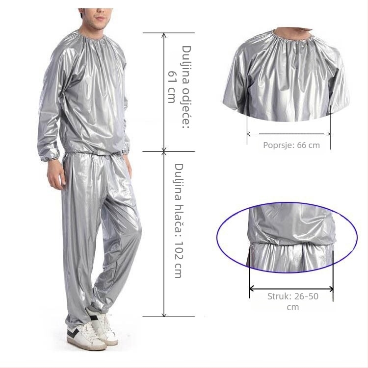 Fitness i potenje sauna set, kroj koji oblikuje tijelo, vodootporan PVC visoke gustoće za trčanje