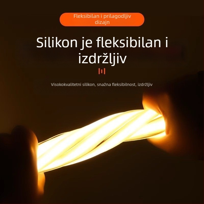 COB LED traka 220V, vodootporna, samoljepljiva za plafon, ambijentalno osvjetljenje, silikon kućište, 240 LED dioda