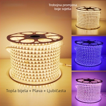 220V LED traka s tri boje, ultra jaka za ambijent dnevnog boravka, vodootporna za vanjsku upotrebu, traka za strop s promjenom boje