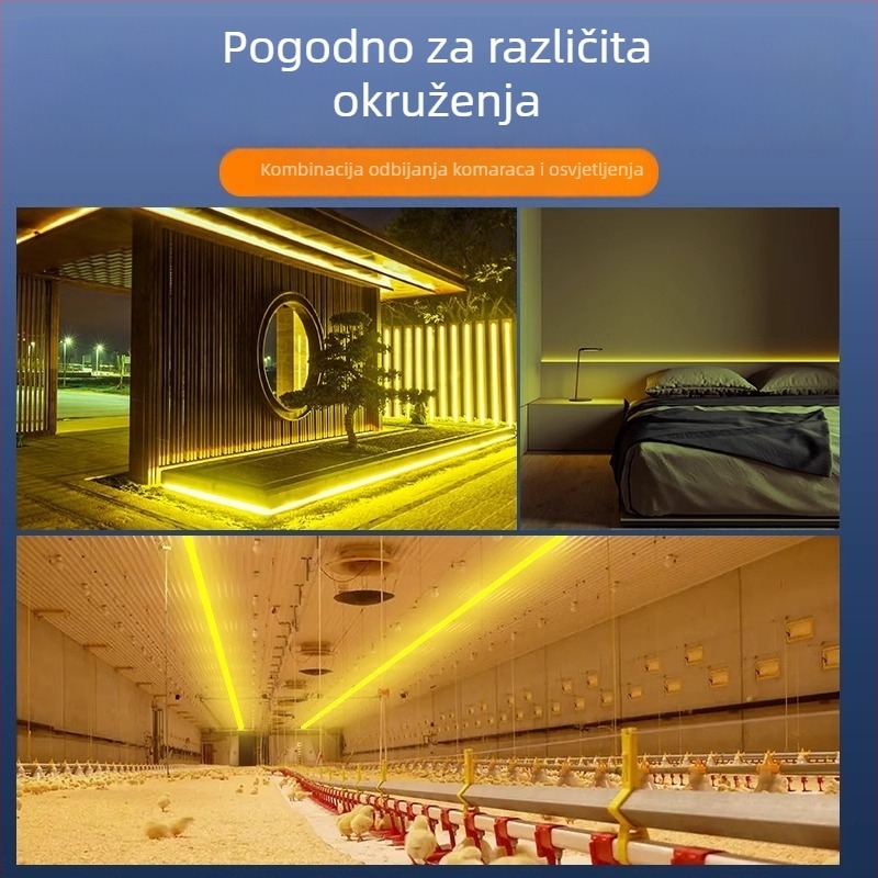 Visoko učinkovita LED traka protiv komaraca za farme, 220V, iznimno svijetla vodootporna rasvjeta za kokošinjce