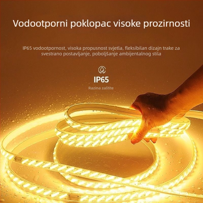 Izuzetno svijetla 220V vanjska vodootporna linearna LED traka, pet redova po 320 LED, montirana na plafon