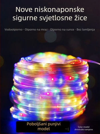 LED traka s dvostrukim redom – ultra svijetla, trobojna promjena boja, 220V stropno dekorativno osvjetljenje, vodootporna za vanjsku upotrebu