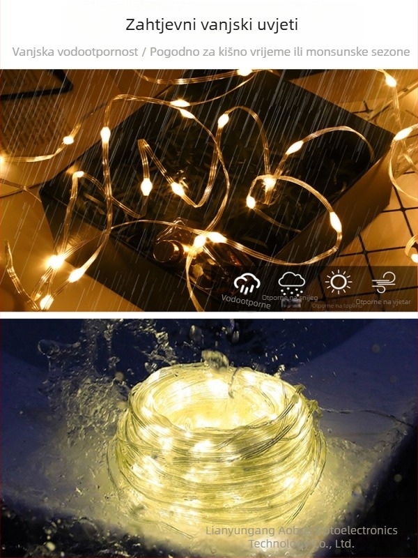 LED traka s dvostrukim redom – ultra svijetla, trobojna promjena boja, 220V stropno dekorativno osvjetljenje, vodootporna za vanjsku upotrebu