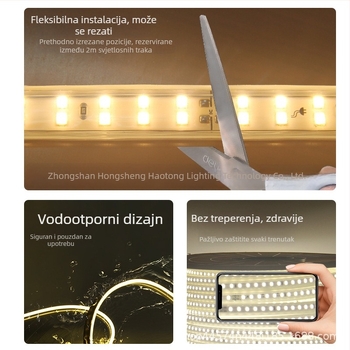 LED trak 220V s gumiranim plaštem, bez žica, jednoredni i dvoredni, iznimno sjajne vanjsko vodootporno dekorativno osvjetljenje s LED 2835