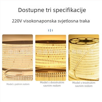 LED trak 220V s gumiranim plaštem, bez žica, jednoredni i dvoredni, iznimno sjajne vanjsko vodootporno dekorativno osvjetljenje s LED 2835
