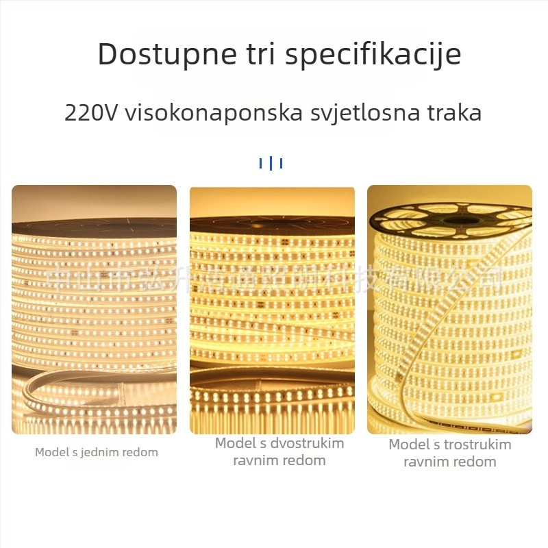 LED trak 220V s gumiranim plaštem, bez žica, jednoredni i dvoredni, iznimno sjajne vanjsko vodootporno dekorativno osvjetljenje s LED 2835
