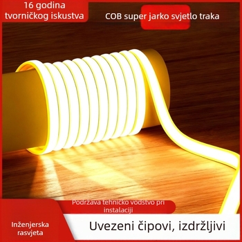 Cob LED traka, mekana svjetlost, 220V, samoljepljiva stropna ambijentalna rasvjeta, ultra jaka, vodootporna za vanjsku uporabu