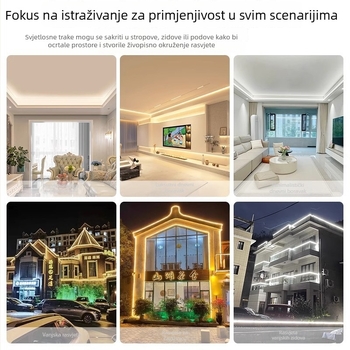 Cob LED traka, mekana svjetlost, 220V, samoljepljiva stropna ambijentalna rasvjeta, ultra jaka, vodootporna za vanjsku uporabu
