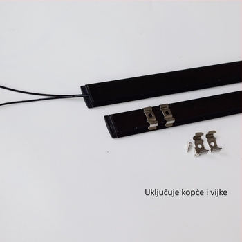 LED traka 220V, crna, ugrađena u vinsku skrinju/izložbenu vitrinu, plosnata, izuzetno jaka svjetlosna traka, čvrsta traka, bez transformatora
