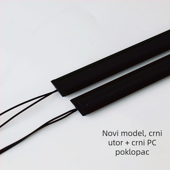 LED traka 220V, crna, ugrađena u vinsku skrinju/izložbenu vitrinu, plosnata, izuzetno jaka svjetlosna traka, čvrsta traka, bez transformatora