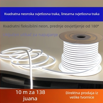 LED iznimno jaka linearna svjetiljka, atmosferski kanal, kvadratni fleksibilni vodootporni ugrađeni linearni trak, 220V